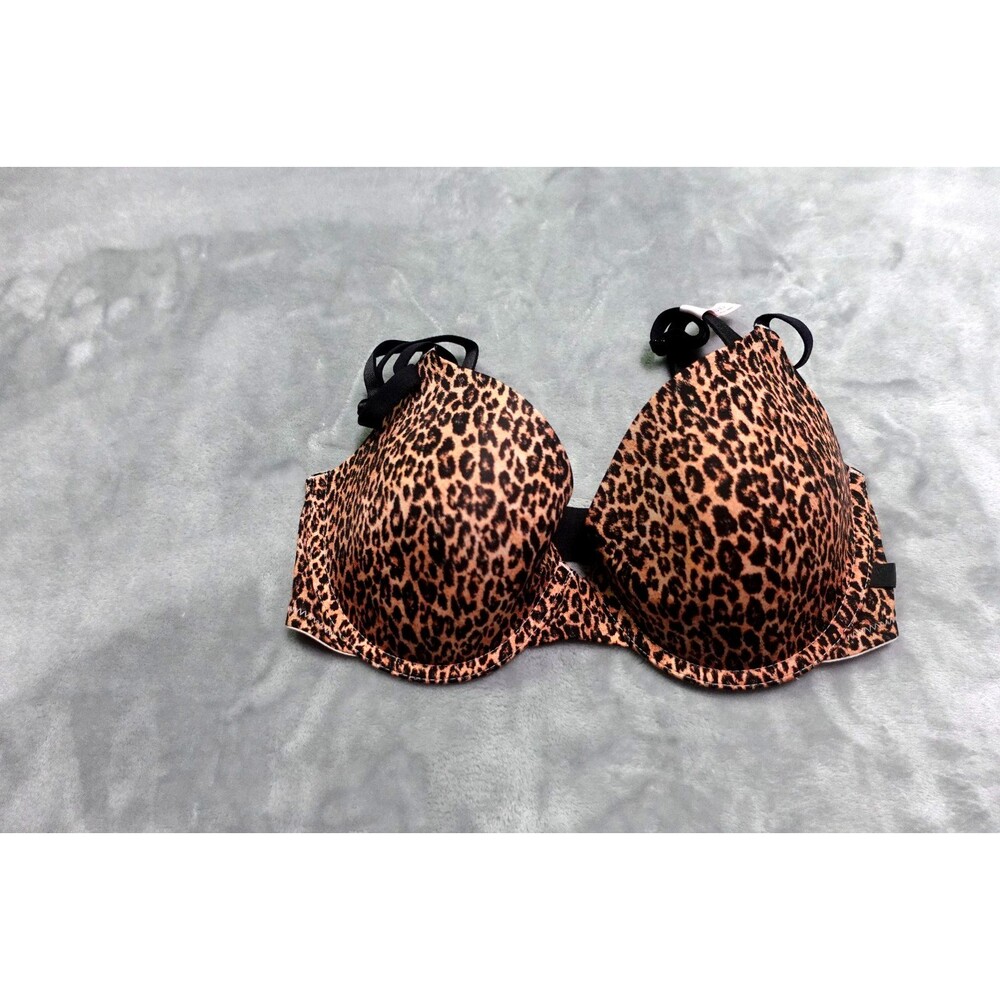 Victoria's Secret 32DD‎ Leopard Print Sexy Tee Smooth Lightly Lined Demi Bra NWT